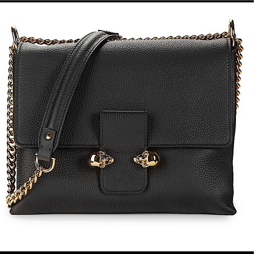 Alexander McQueen Twin Skull Leather Crossbody Bag